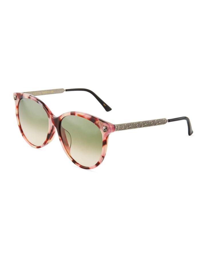Round Tortoise Acetate/metal Tiger