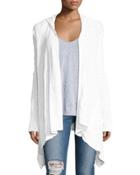 Dani Hooded Open-front Cardigan, White