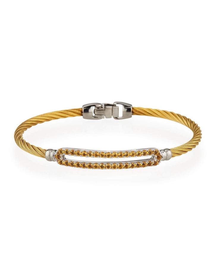 Citrine Open-cord Bracelet, Gold