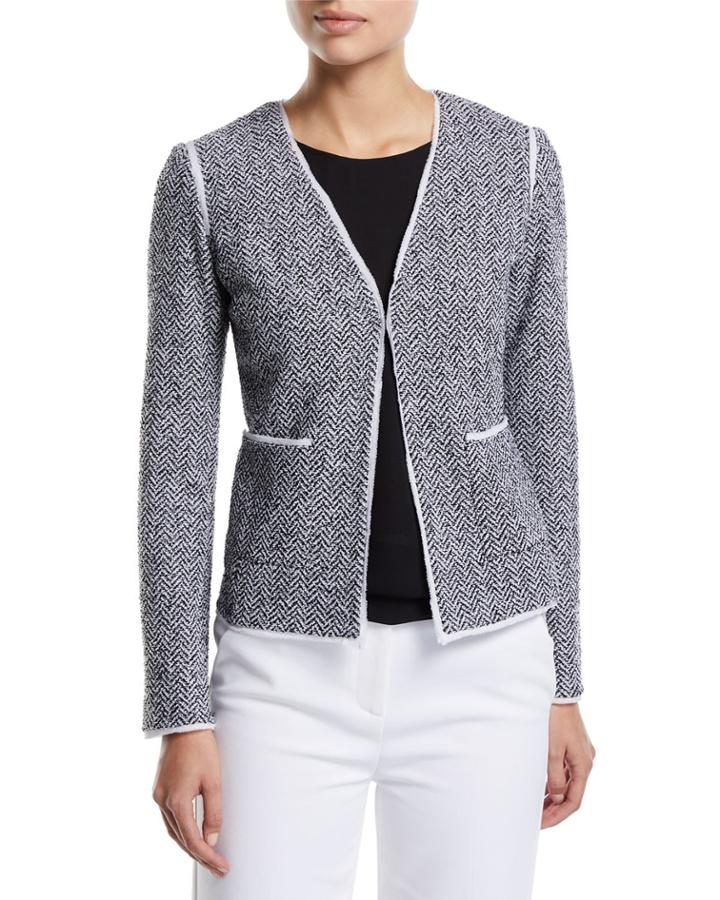 Abby V-neck Chevron Knit Jacket