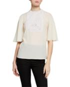 Flutter-sleeve Embellished-bib