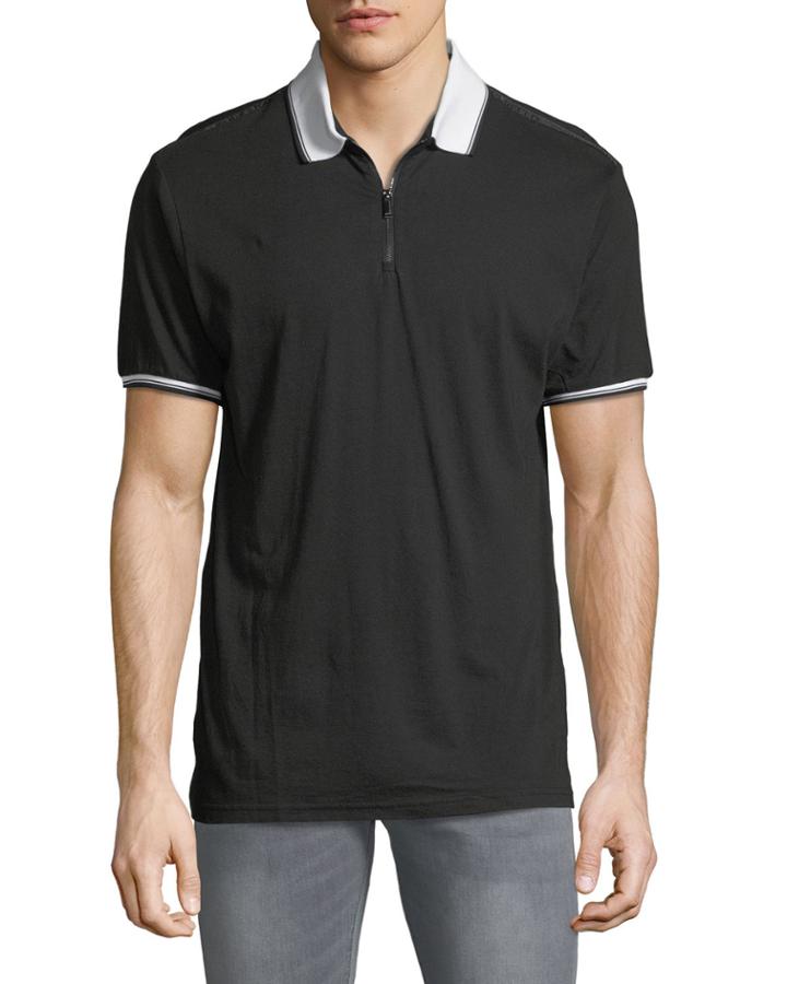 Zip-front Jersey Polo