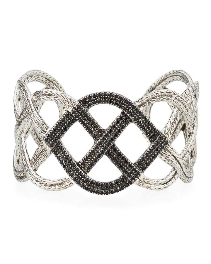 Classic Chain Black Sapphire Cuff Bracelet