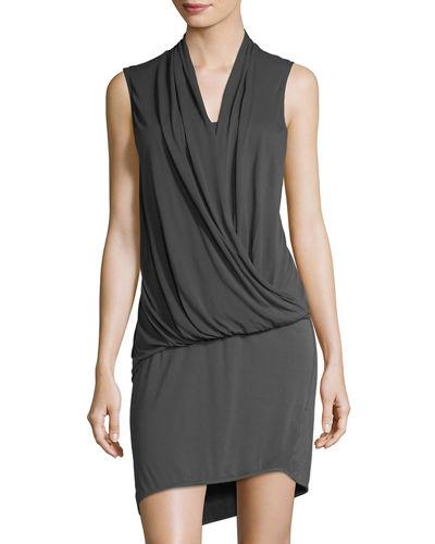 Elite Draped-front Jersey Dress