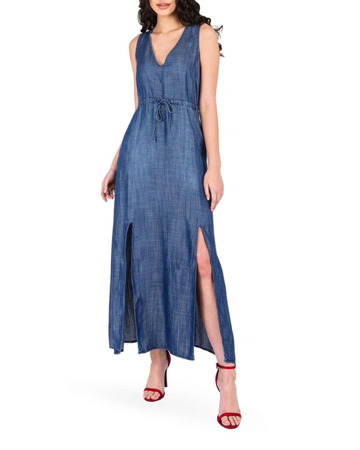 Amber Drawstring Waist Double Split Sleeveless