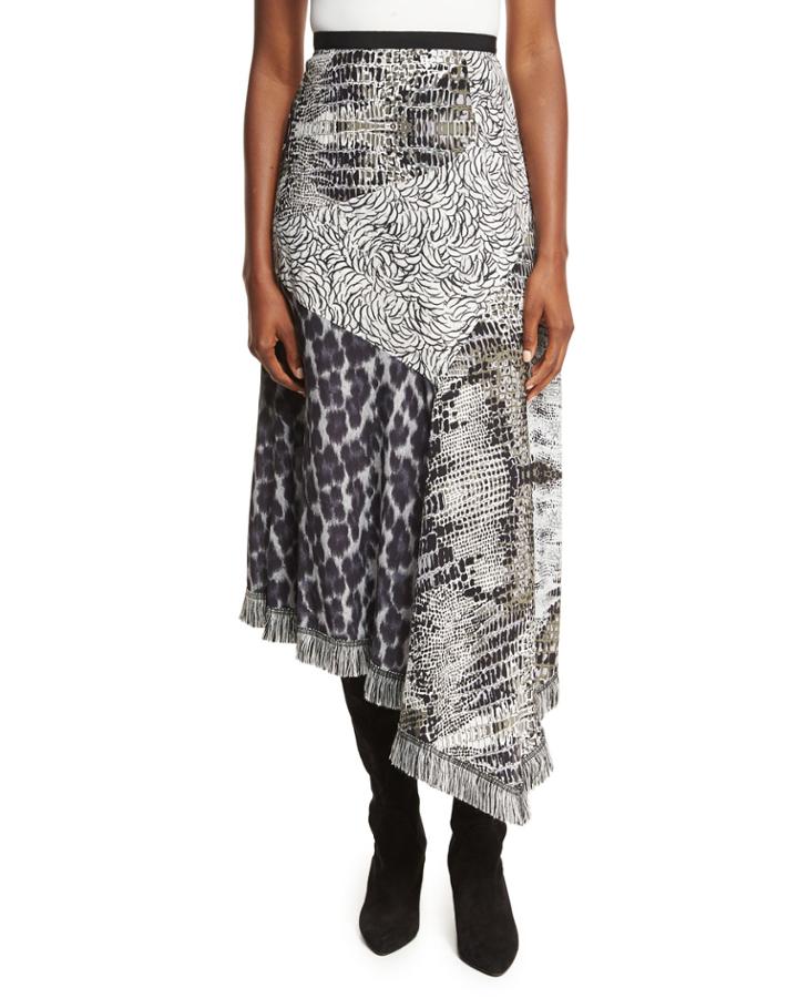 Asymmetric Animal-print Patchwork