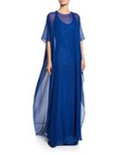 Sequin Illusion Gown With Silk Georgette Overlay