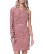 Faux-suede One-sleeve Dress