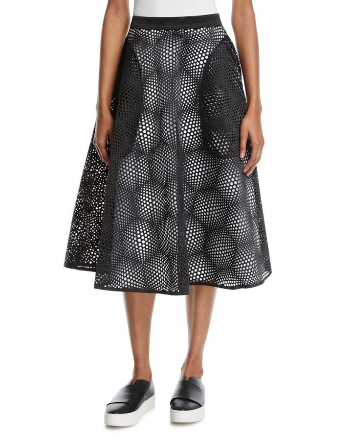 Laser-cut High-waist Midi Circle