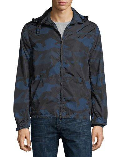 Camouflage Print Wind Resistant Jacket