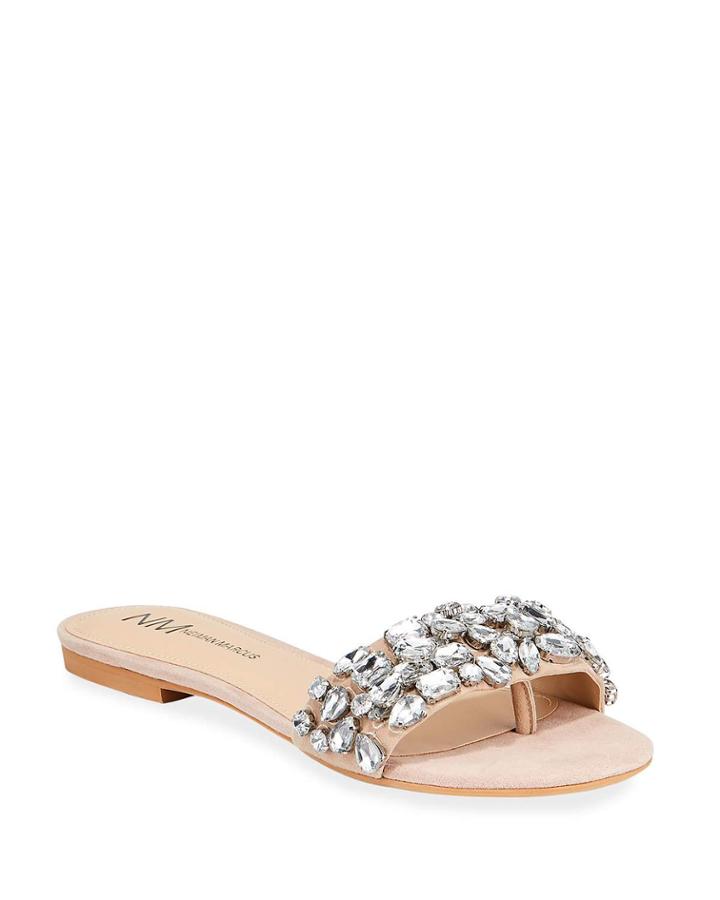 Jeweled Suede Flat