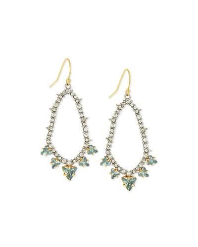 Spike-trimmed Pav&eacute; Hoop Earrings