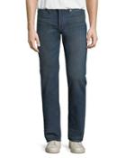 Straight-leg Denim Jeans, Aged Indigo