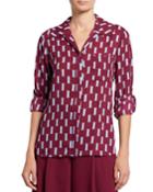 Lorelei Abstract Square-print Blouse