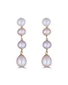 14k Linear Multi-pearl Earrings