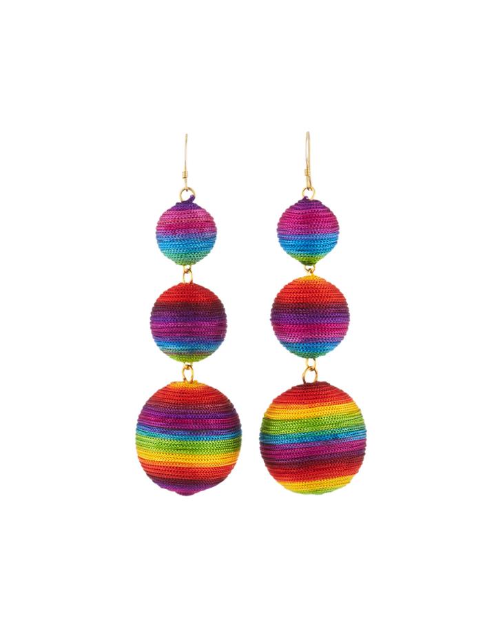 Rainbow Triple Drop Earrings