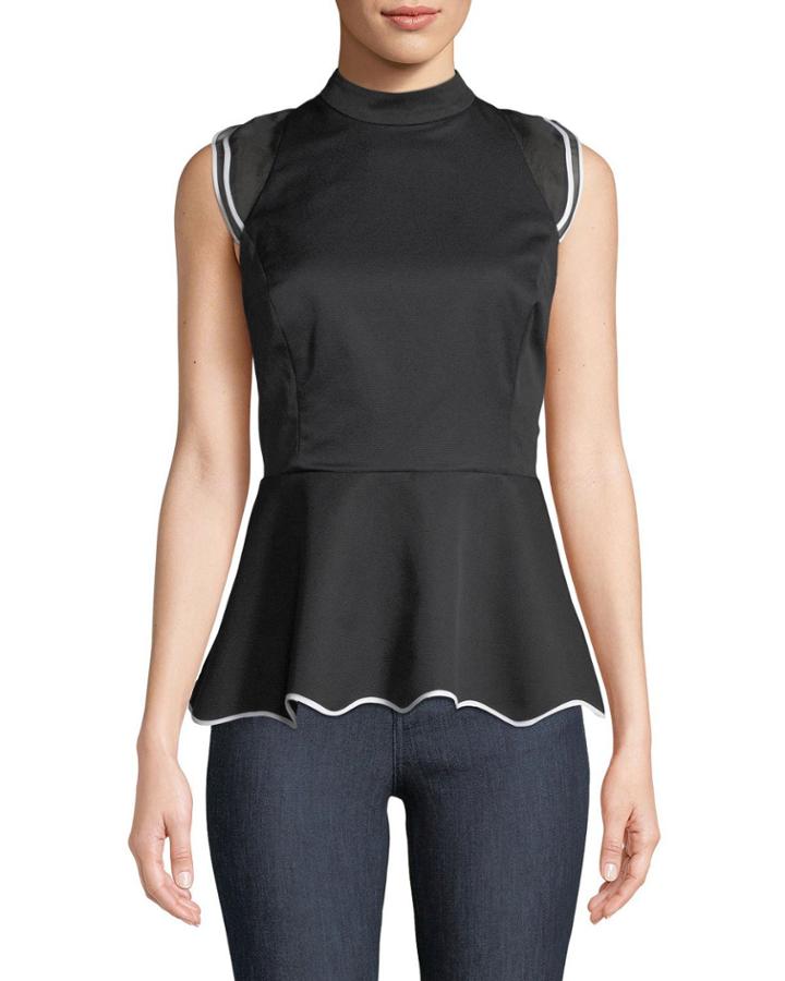 Ethereal Mock-neck Peplum Blouse