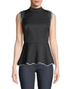 Ethereal Mock-neck Peplum Blouse