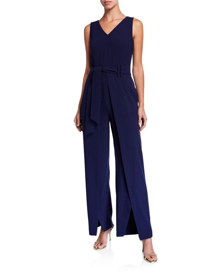 Split Leg Crepe Jumpsuit