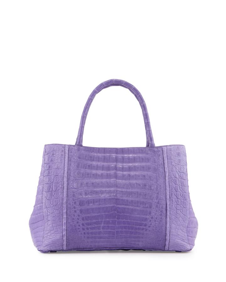 Nancy Gonzalez Small Sectional Crocodile Tote Bag, Purple, Women's