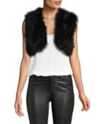 Marabou-feather Cropped Vest