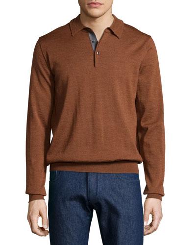 Wool Long-sleeve Polo