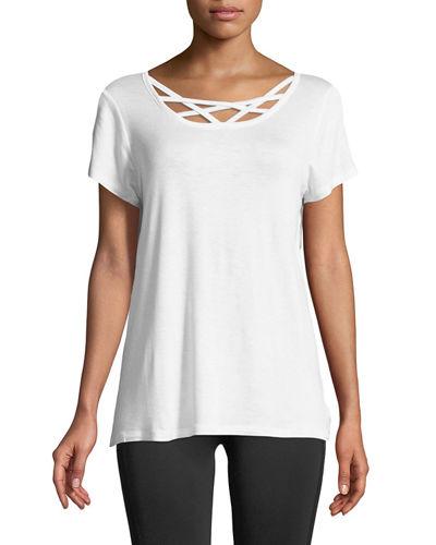 Strappy-front Short-sleeve Tee