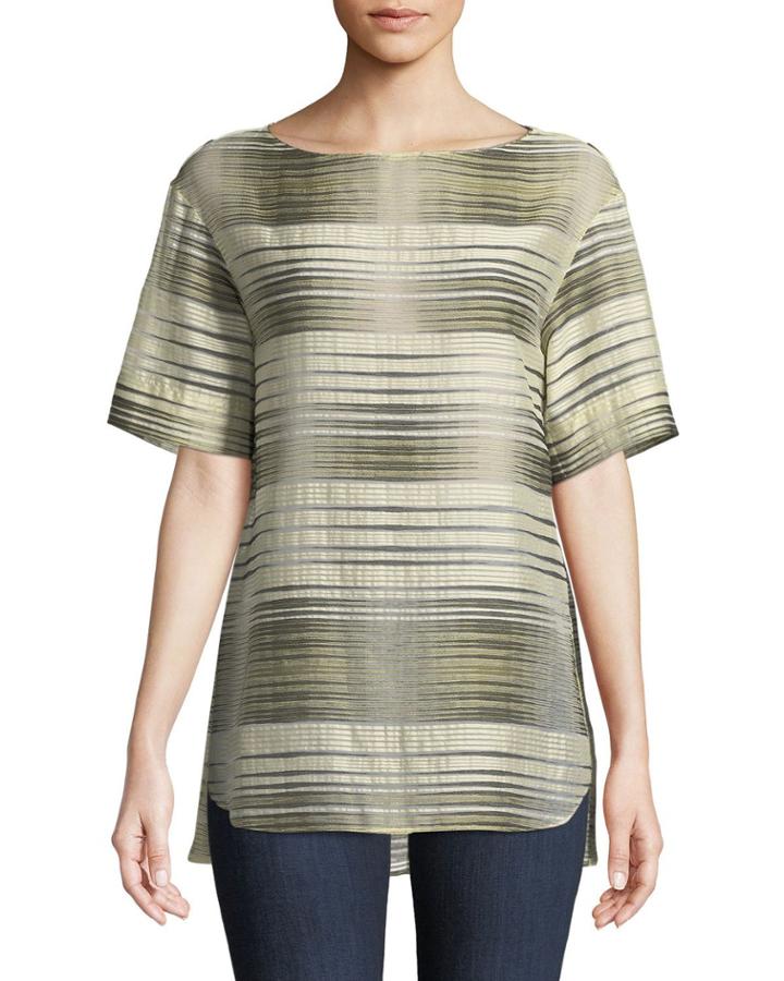 Samara Linear Mirage Half-sleeve Blouse