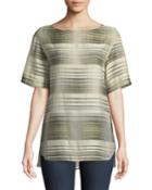 Samara Linear Mirage Half-sleeve Blouse