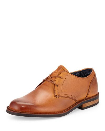 Waylon Lace-up Leather Oxford, English Tan