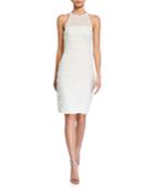 Ruched High-neck Body-con Dress