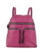 Chloe Leather Backpack, Fuchsia