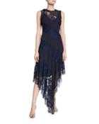 Hold On Lace Embroidered Asymmetric Dress