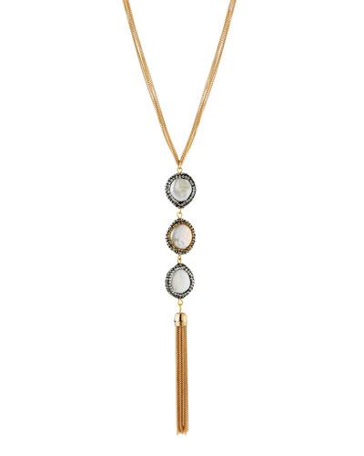 Luxe Tassel Pendant Necklace, White