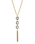 Luxe Tassel Pendant Necklace, White