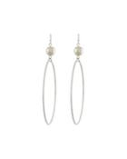 Diamond-cut Hoop Drop Earrings