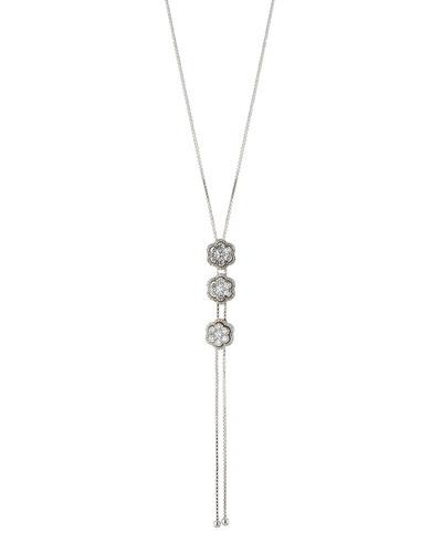14k Adjustable Floral Diamond Necklace