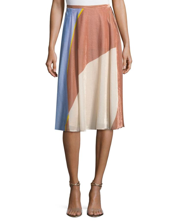 Colorblock Velvet A-line