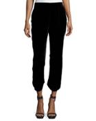 Jaylon Velvet Ankle Pants, Caviar