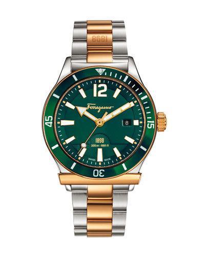 43mm 1898 Sport Men's Two-tone Bracelet Watch, Green