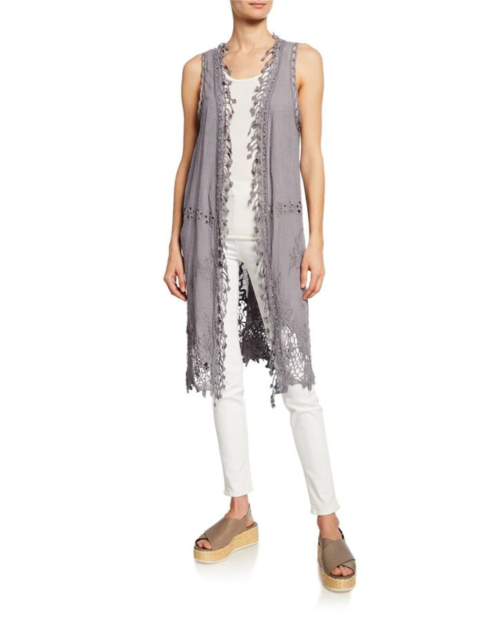 Katerina Long Crochet Vest