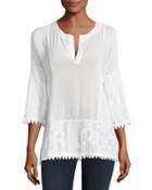Allison Embroidered Top, White