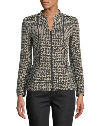 Kyla Geometric Jacquard Topper Jacket