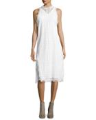 Vicki Sleeveless Eyelet Midi Dress, White