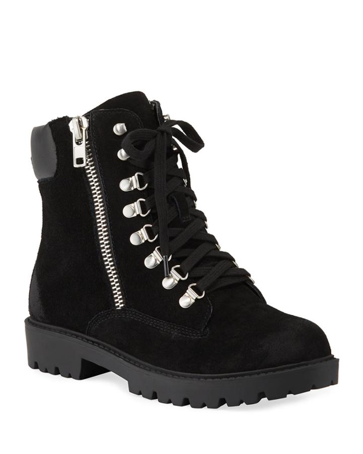 Rocky Suede Dual Zip Combat Booties