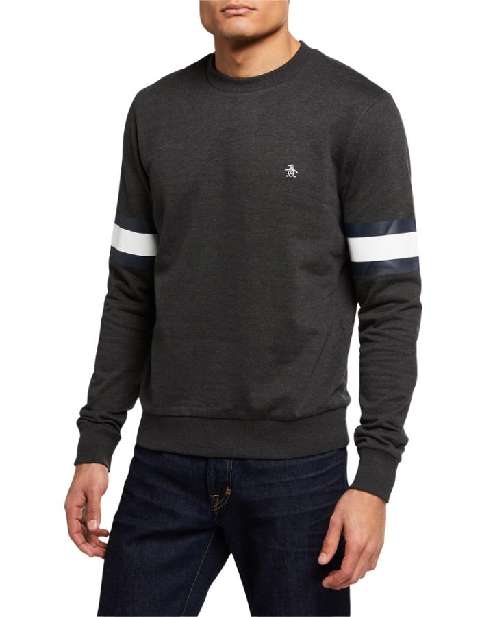 Men's Stripe-sleeve Fleece