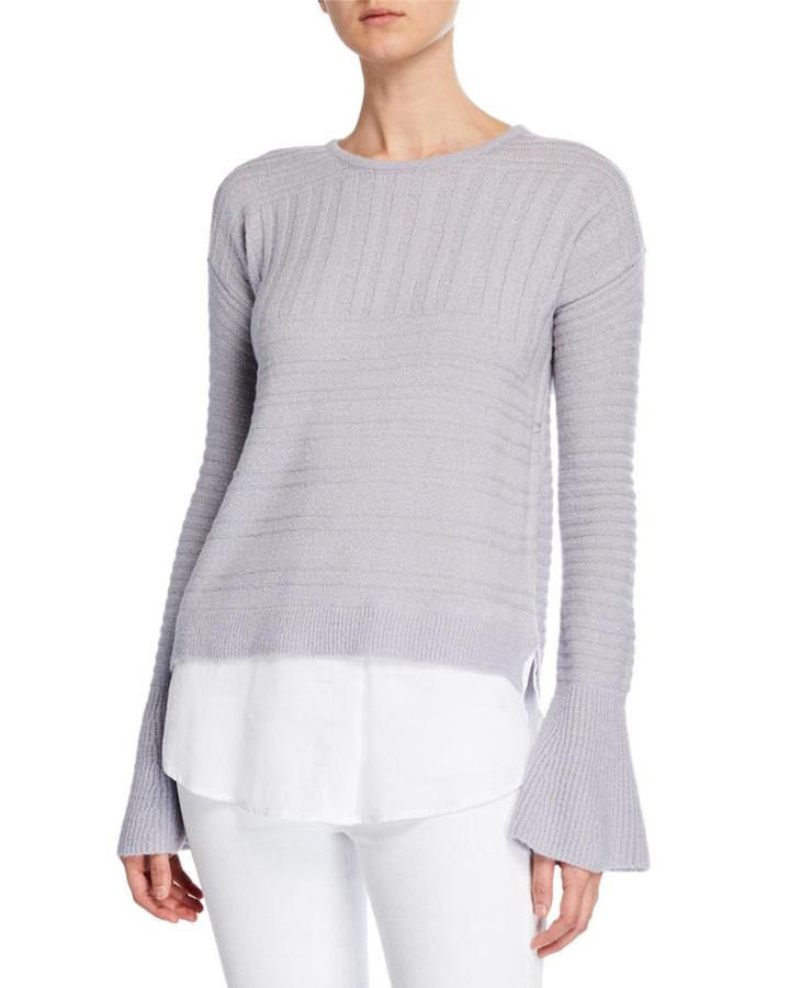 Ribbed Bell-sleeve Twofer