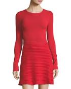 Long-sleeve A-line Dress W/