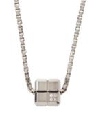 Estate 18k White Gold Ice Cube Diamond Necklace