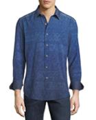 Classic-fit Blue-mountain Paisley Jacquard